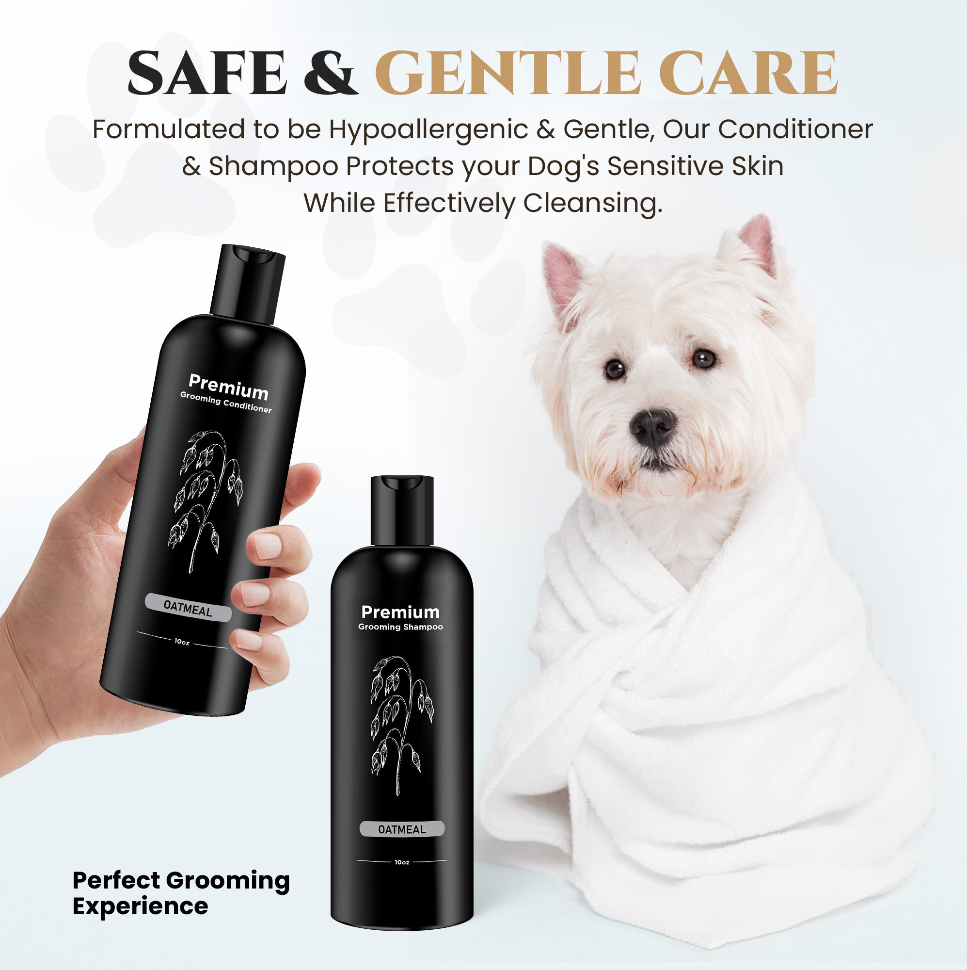 Natural Dog Shampoo & Conditioner for Itchy and Sensitive Skin (Oatmeal)