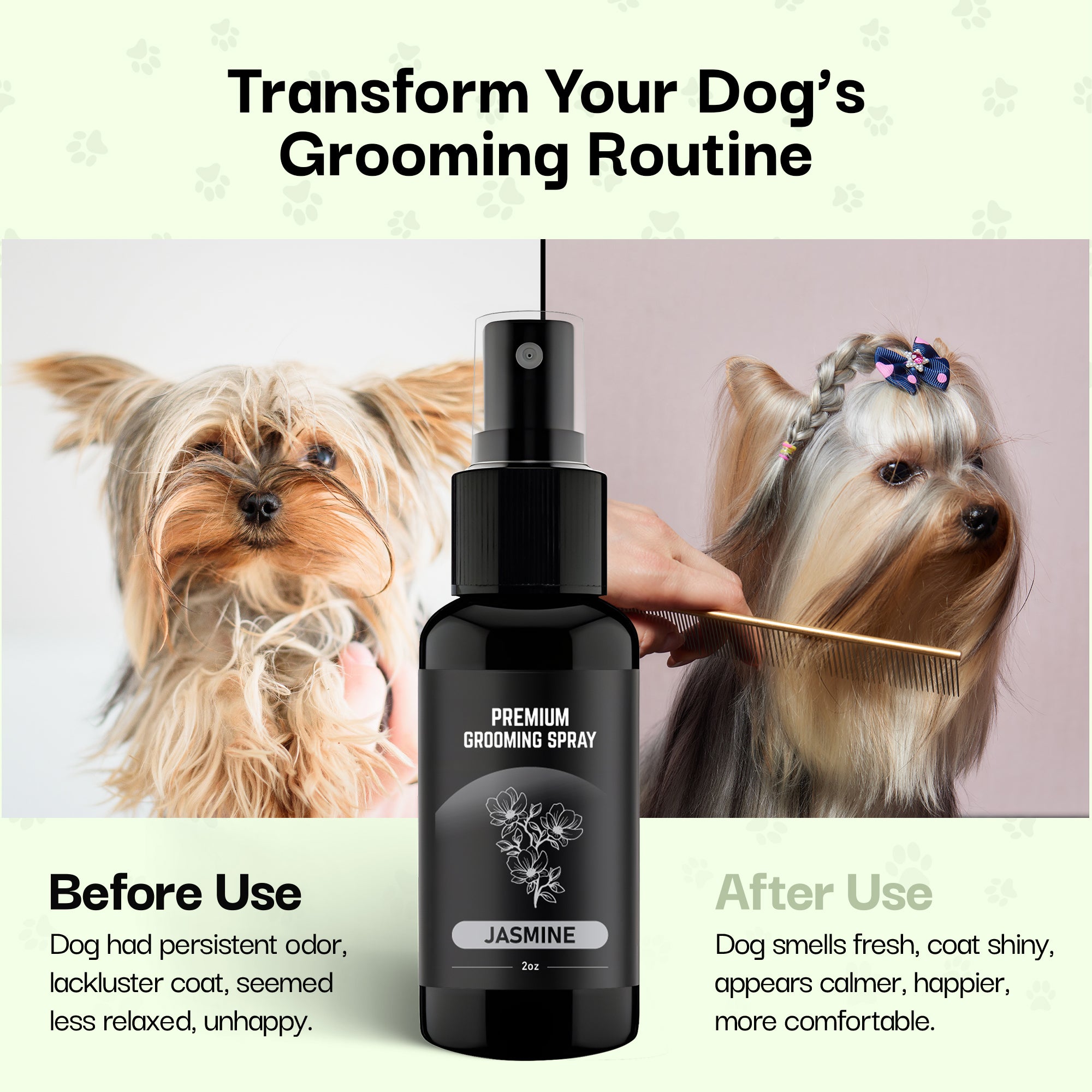 Premium Dog Cologne and Odor Eliminator - Dog Grooming Spray 3pack (Jasmine)