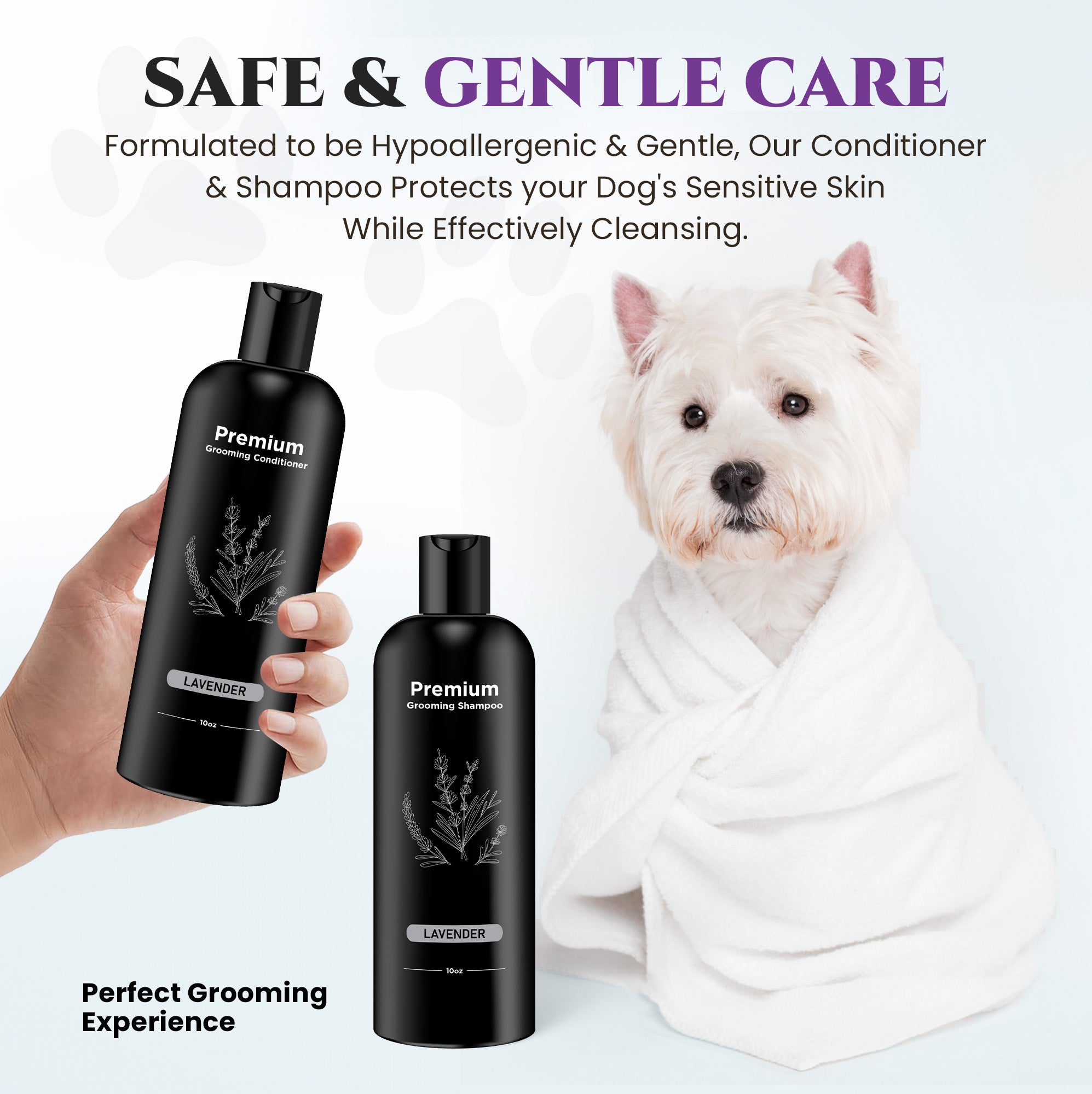 Natural Dog Shampoo & Conditioner for Itchy and Sensitive Skin (Lavender)