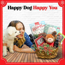 Christmas Basket with Shampoo, Cologne, Toy, Treats and a Dog Picture Frame