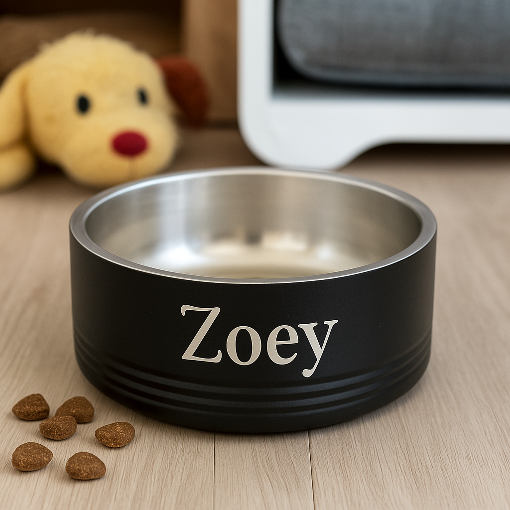Custom UV-Printed Dog Bowl - 32 oz Matte Black