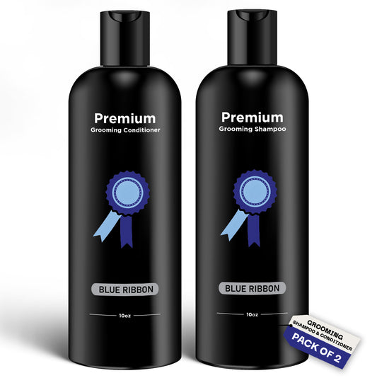 Natural Dog Shampoo & Conditioner for Itchy and Sensitive Skin (Blue Ribbon)