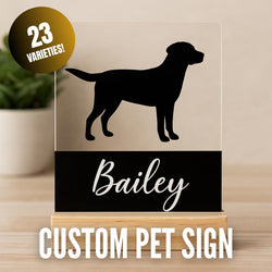 Custom Pet Name Sign – Personalized Acrylic Silhouette Decor